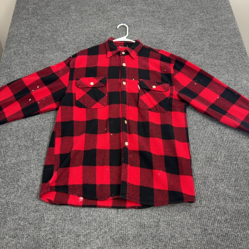 Anti Social Social Club Flannel Shirt Mens XL Red Cotton Buffalo Plaid Street‎